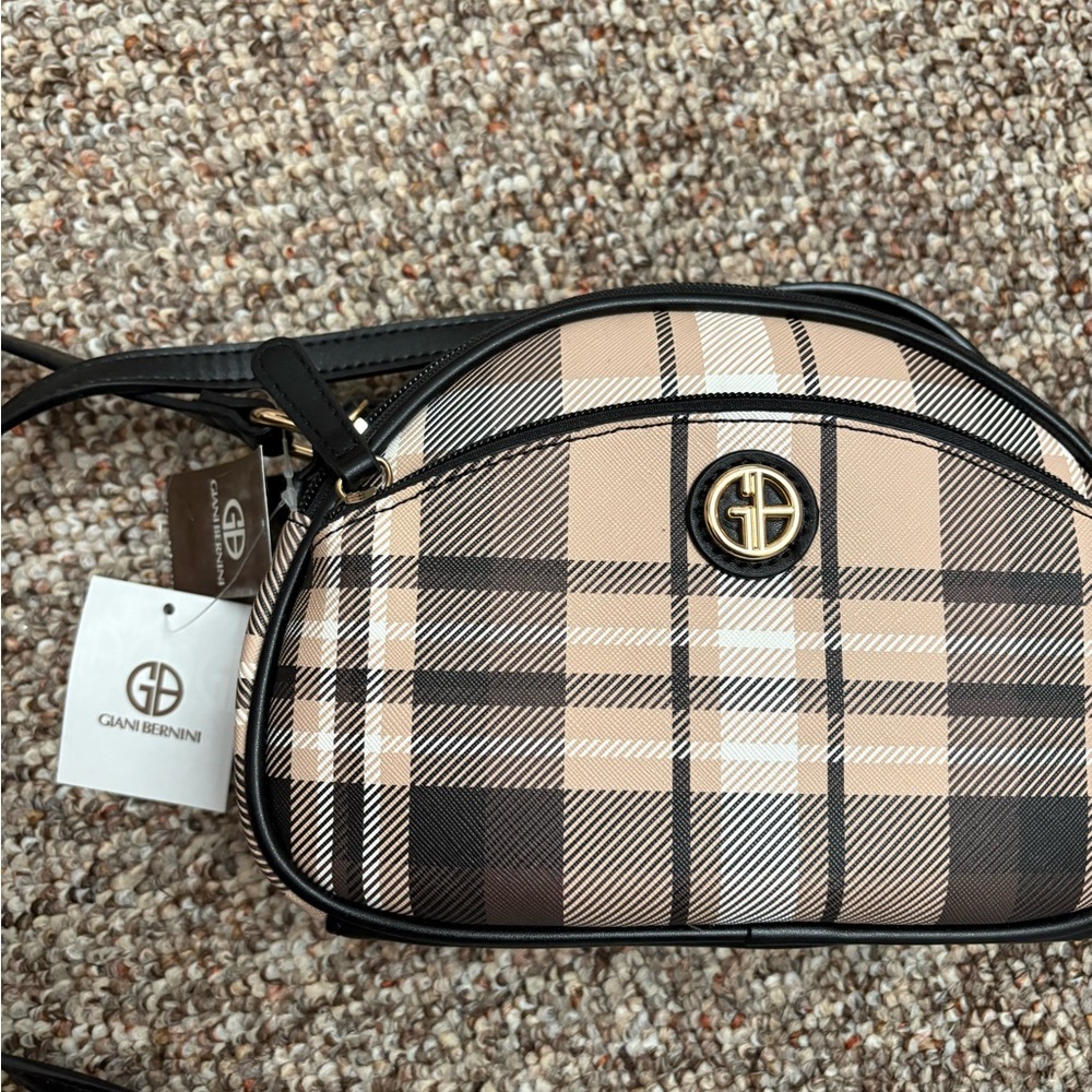 Giani Bernini Tan and Black Plaid Women's Bag